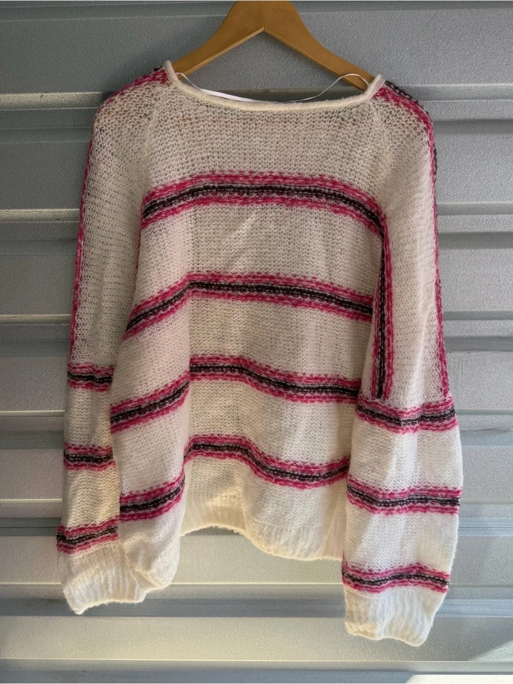 Free People NWT Hockley Stripe Sweater Evening Cream